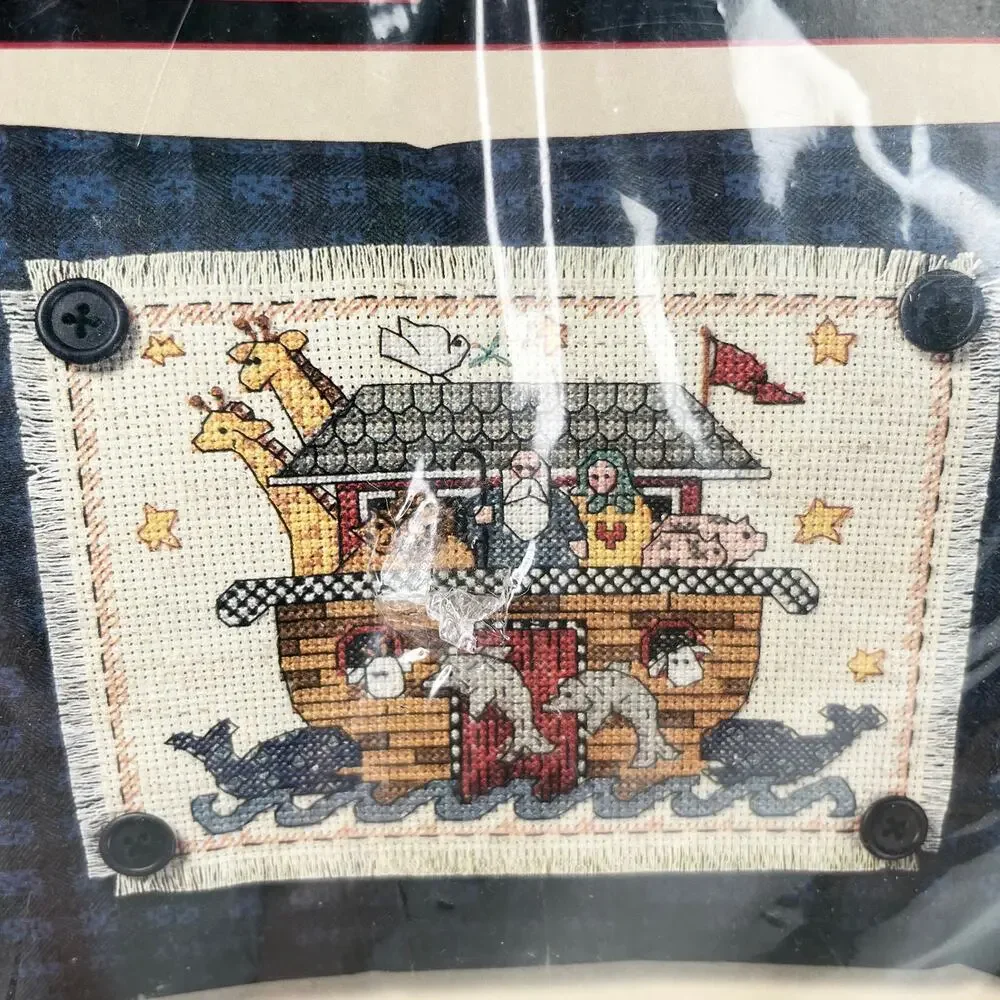 Debbie Mumm Vintage Noah's Ark Pillow Counted Cross Stitch Kit #72381 New